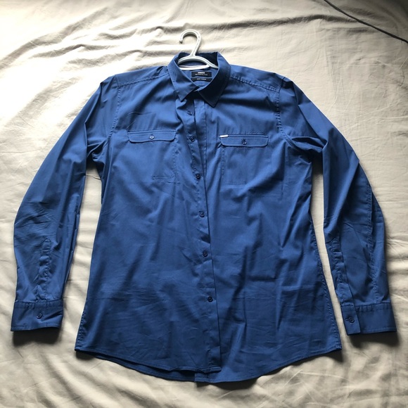Mexx Blue Dress Shirt XL Slim Fit - Picture 1 of 3